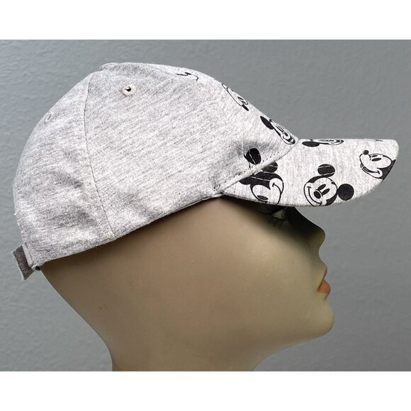 DISNEY JUNIOR OSFA Gray Knit Mickey Mouse All-Over Print Embroidery CAP Hat EUC - Picture 3 of 8